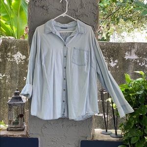 100% cotton light wash denim shirt